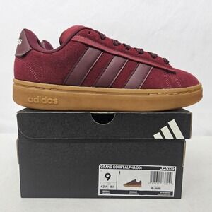 Adidas Grand Court Alpha 00s Sneakers JQ3009 Burgundy Suede Gum Mens Size 9